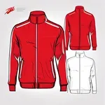 red zip-up track jacket with white trick image